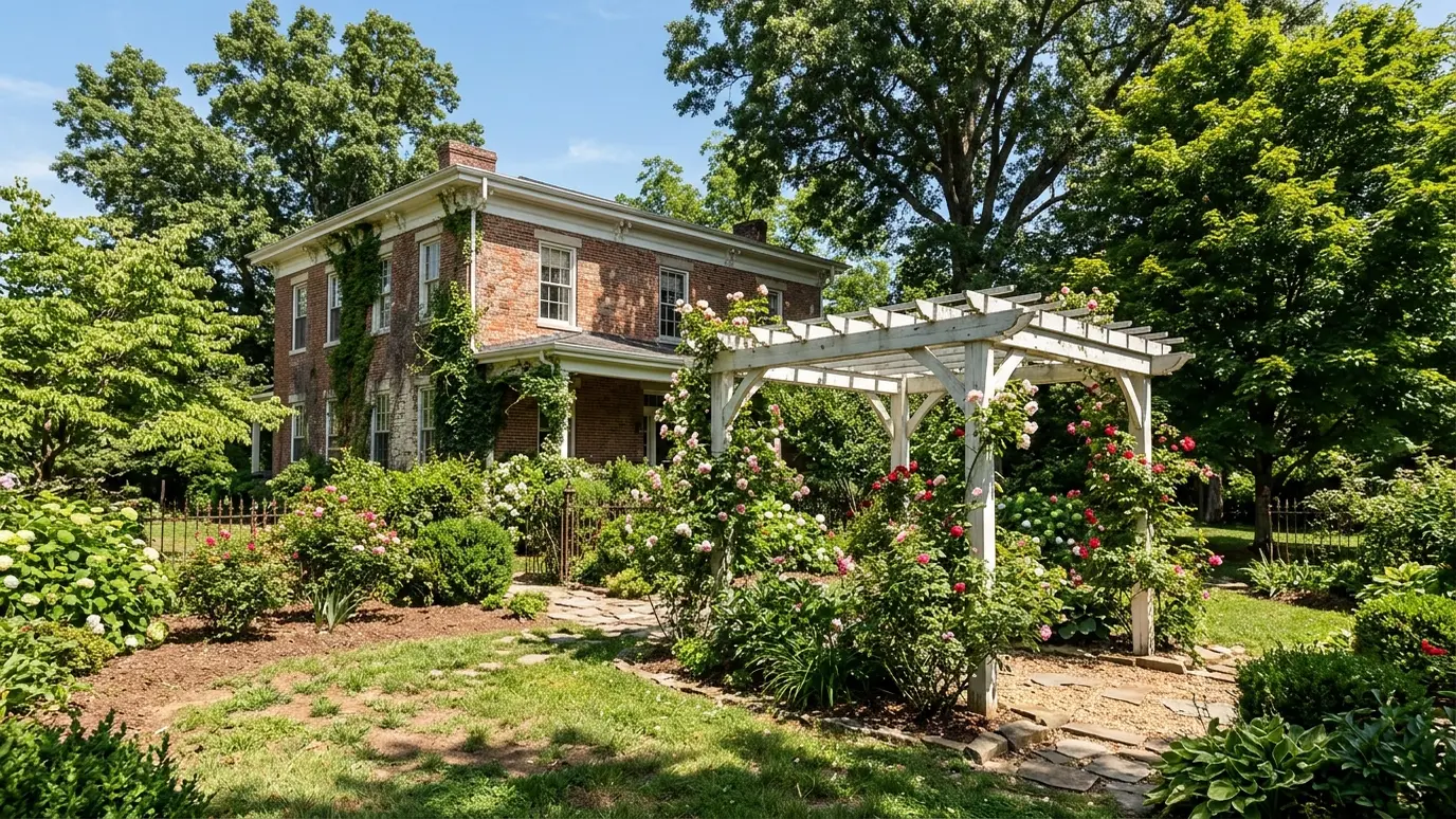 A Tennessee backyard with a pergola and outdoor living space in Gallatin